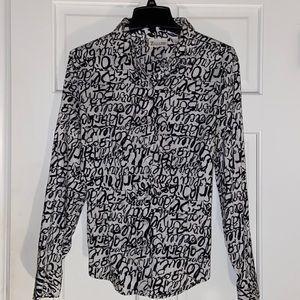 New York & Company black and white shirt. Size large.